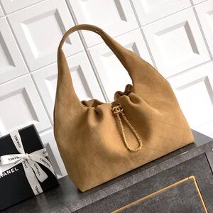 Inspired Light Brown/Tan Suede Tote Bag 35cm